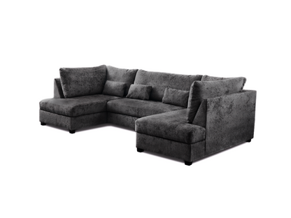 Meridian U Shape Sofa Bed with Storage Alaska Chenille