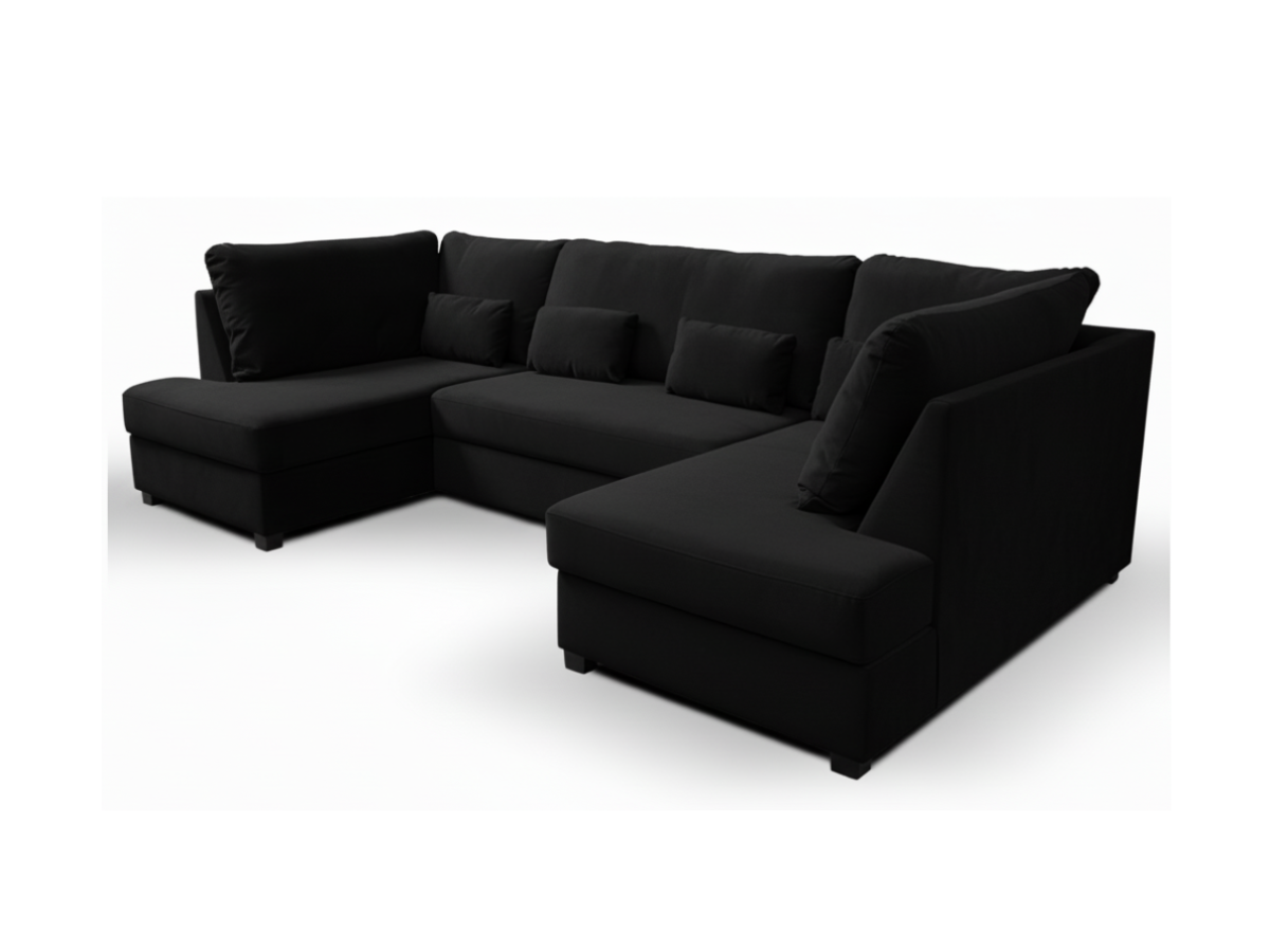 Meridian U Shape Velvet Sofa Bed with Storage