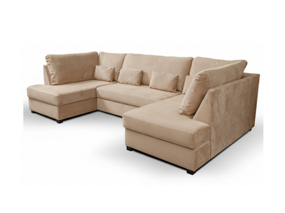 Meridian U Shape Velvet Sofa Bed with Storage