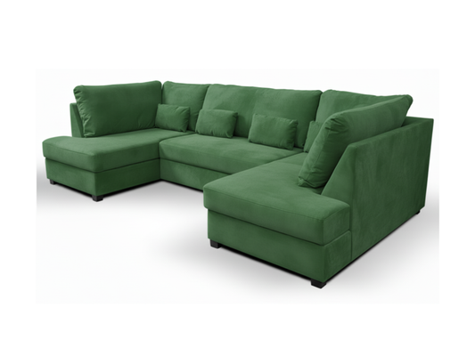 Meridian Green Sofa Bed with Storage U Shaped