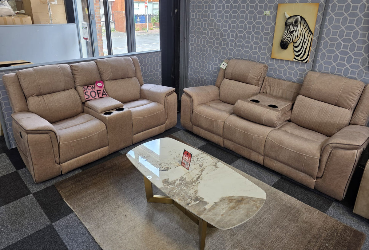 Hannah Electric Recliner 3+2 Sofa Micro Fibre Fabric