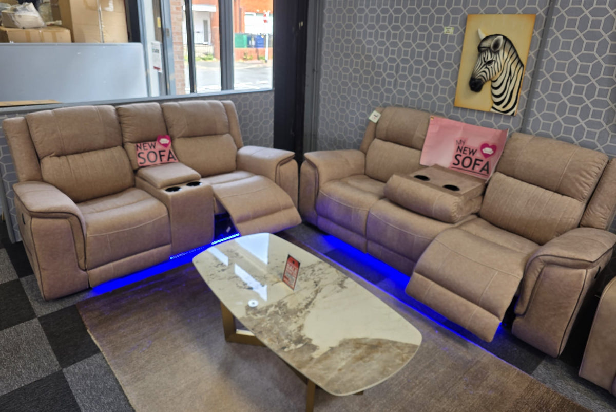 Hannah Electric Recliner 3+2 Sofa Micro Fibre Fabric