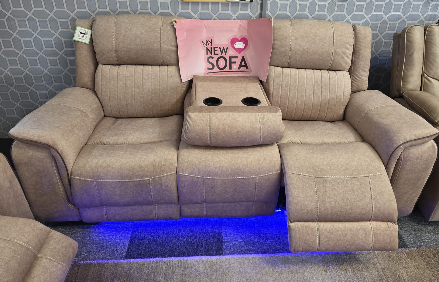 Hannah Electric Recliner 3+2 Sofa Micro Fibre Fabric