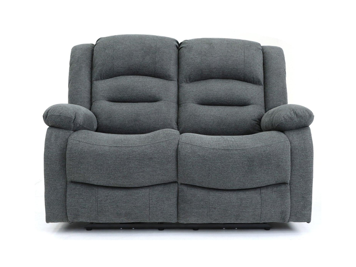 Naples 2 Seater Electric Recliner Sofa Grey Chenille Fabric