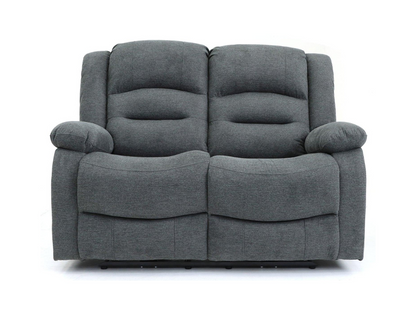 Naples 2 Seater Electric Recliner Sofa Grey Chenille Fabric