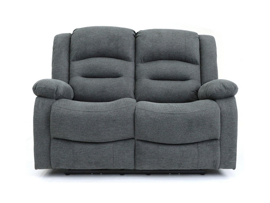 Naples 2 Seater Electric Recliner Sofa Grey Chenille Fabric