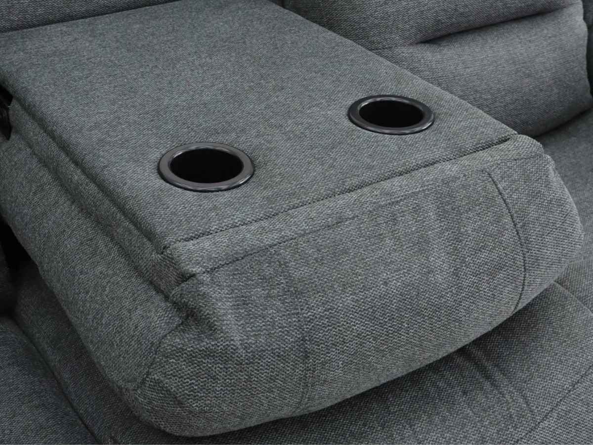 Naples 3+2 Electric Recliner Sofas Grey Chenille Fabric