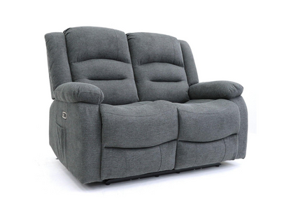 Naples 3+2 Electric Recliner Sofas Grey Chenille Fabric