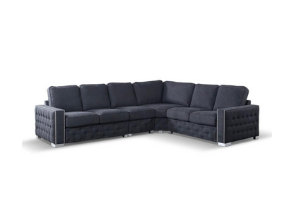 Olivia Corner Sofa 6 Seater Universal Corner Black