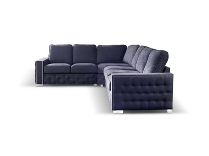 Olivia Corner Sofa 6 Seater Universal Corner Black
