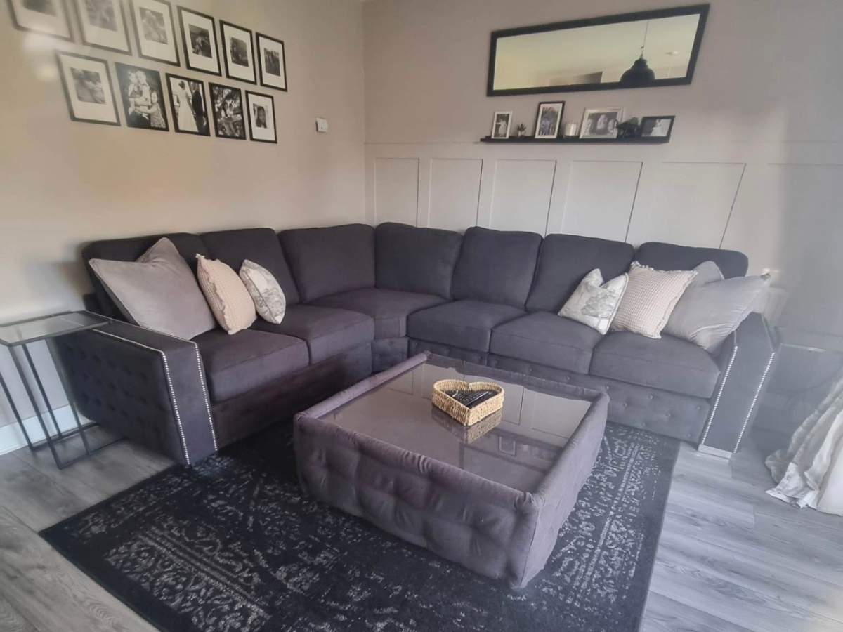 Olivia Corner Sofa 6 Seater Universal Corner Black