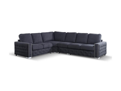 Olivia Corner Sofa 6 Seater Universal Corner Black