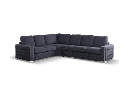 Olivia Corner Sofa 6 Seater Universal Corner Black