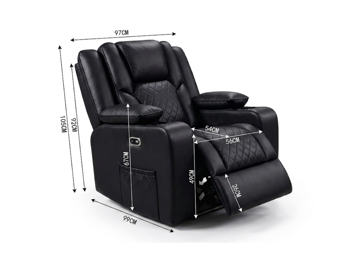 Orlando Electric Recliner Armchair Aire Leather