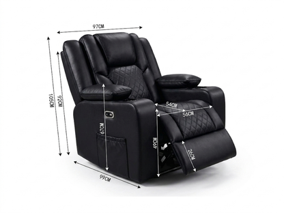 Orlando Electric Recliner Armchair Aire Leather
