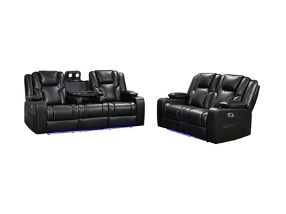 Orlando Black Electric Recliner Sofa Set 3+2