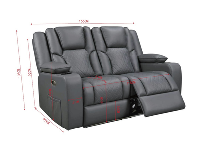 Orlando Grey Electric Recliner Sofa Set 3+2
