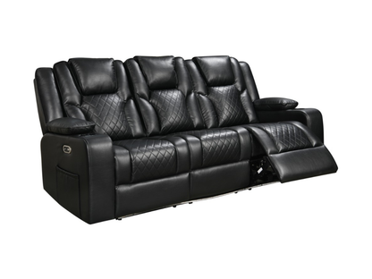 Orlando Black Electric Recliner Sofa Set 3+2