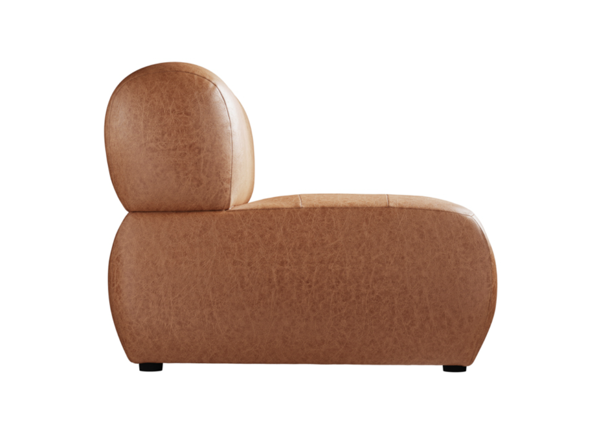 Reese Accent Armchair in Tan Faux Leather