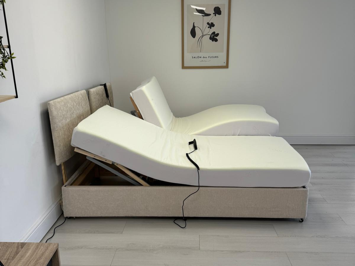Sleepcomfort Heavy Duty Electric Adjustable Bed with Memory Mattress and Headboard User Weight up to 25 Stone