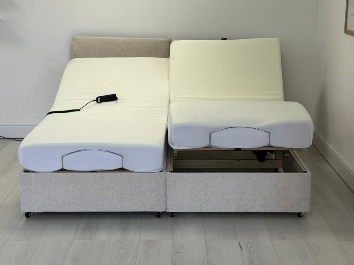 Sleepcomfort Heavy Duty Electric Adjustable Bed with Memory Mattress and Headboard User Weight up to 25 Stone