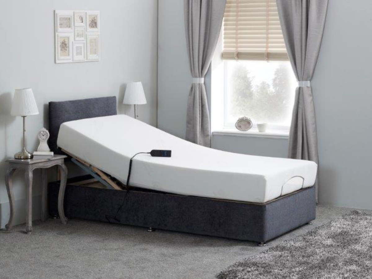 Sleepfresh Adjustable Electric Bed Chenille With Gel Cool Pocket Mattress and Headboard
