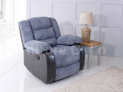 Rio Recliner Armchair Black Grey