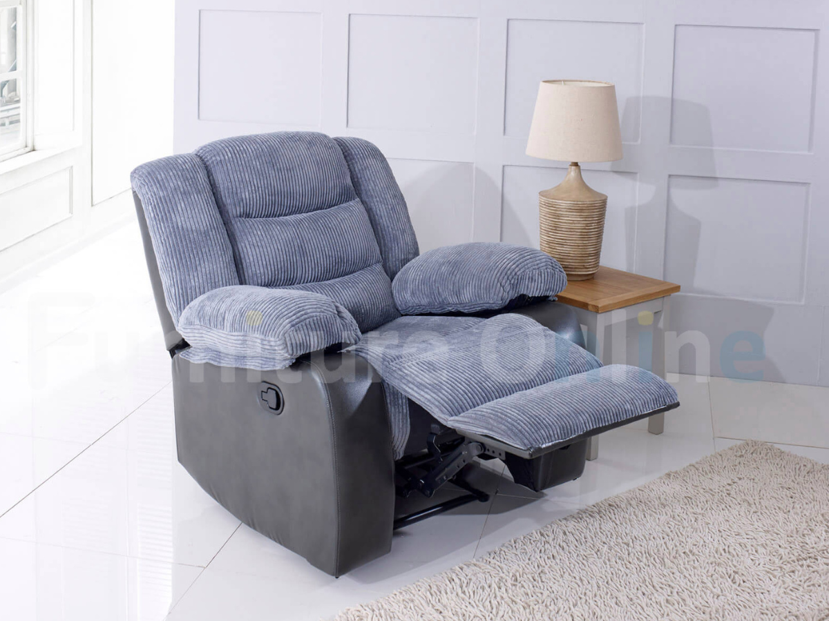 Rio Recliner Armchair Black Grey