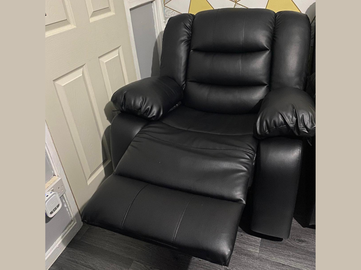 Roma Series 2 Armchair Recliner Black Faux Leather