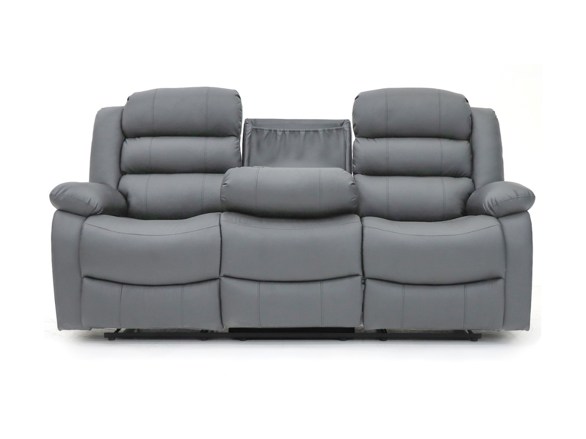 Sorrentino 3+2 Recliner Sofa Set in Grey Aire Leather