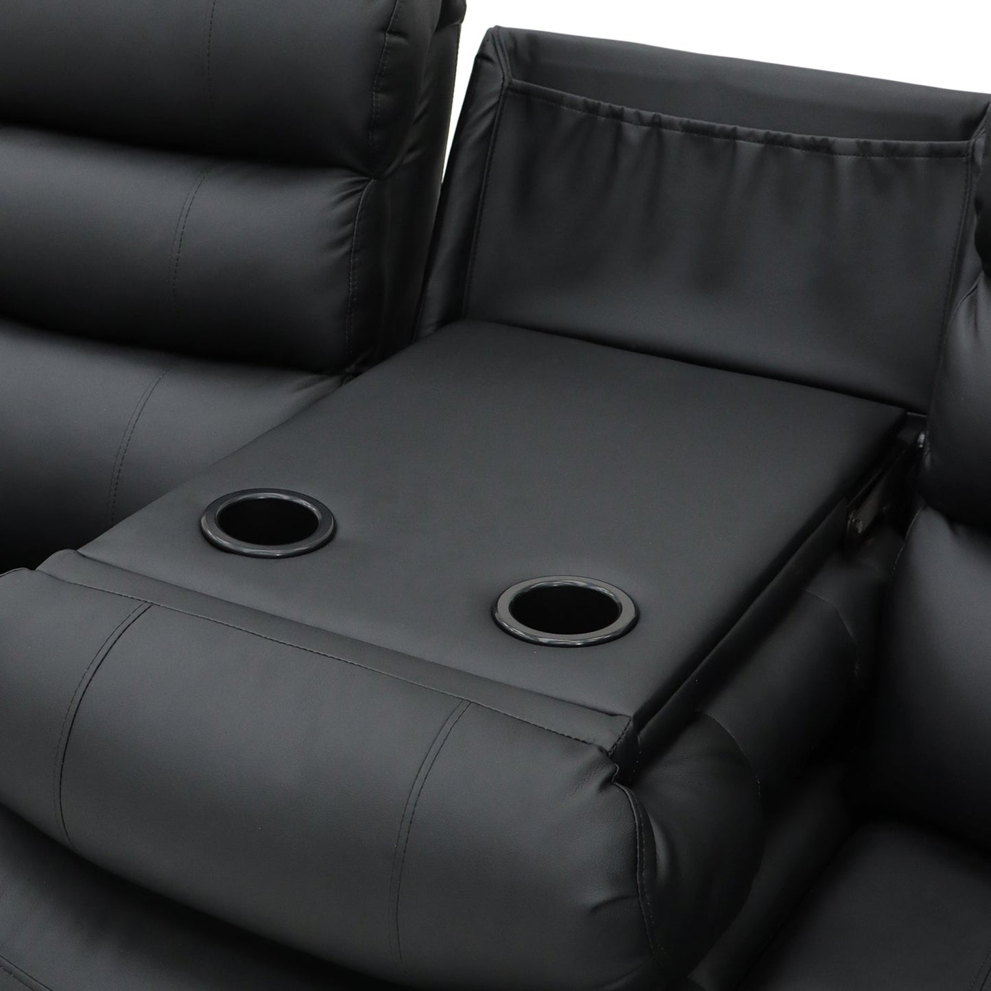Roma Recliner 3 Seater Sofa Black Aire Leather