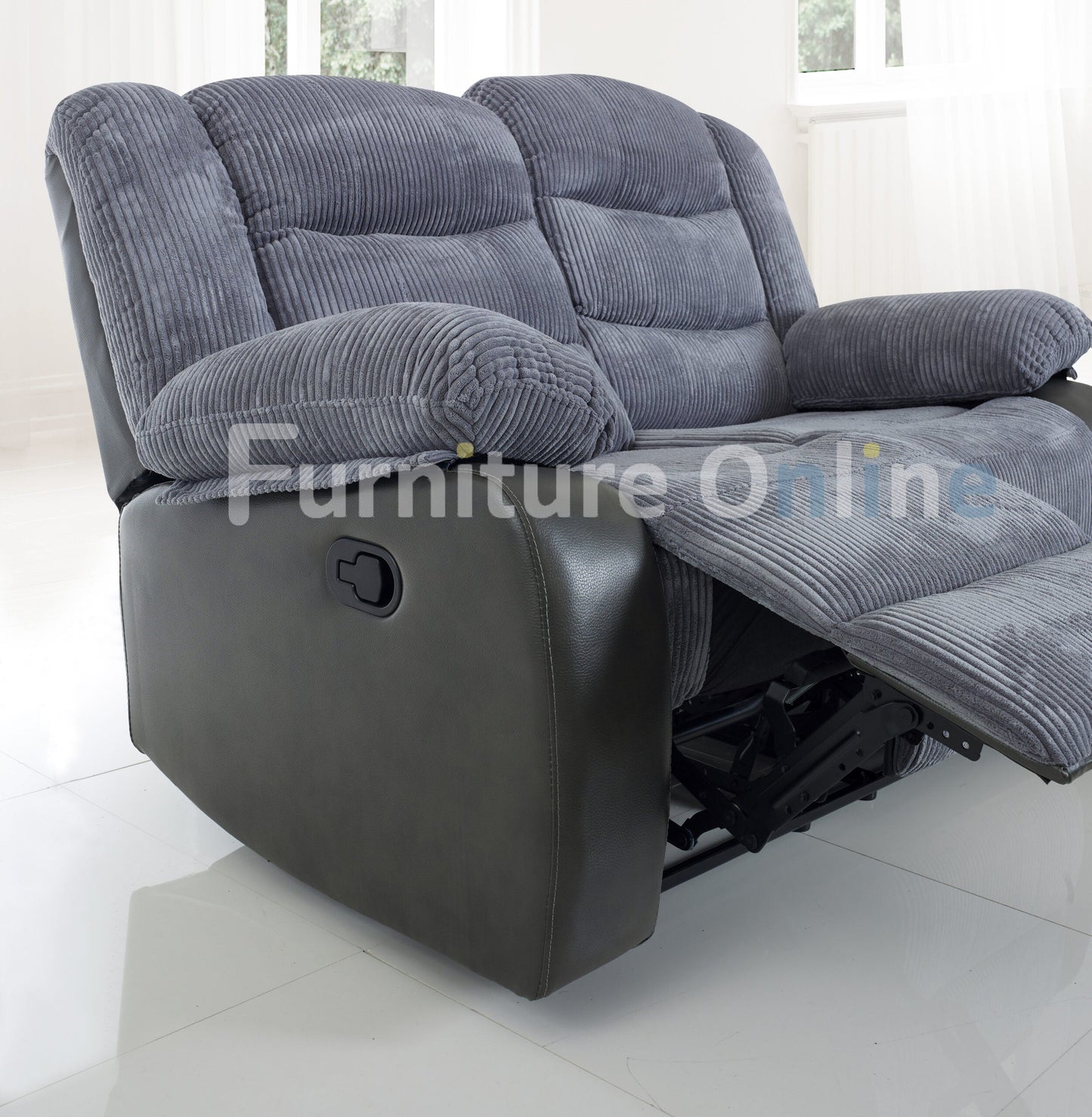 Rio Recliner 3+2 Sofa Set Grey Cord