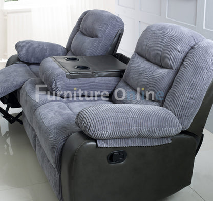 Rio Recliner 3+2 Sofa Set Grey Cord