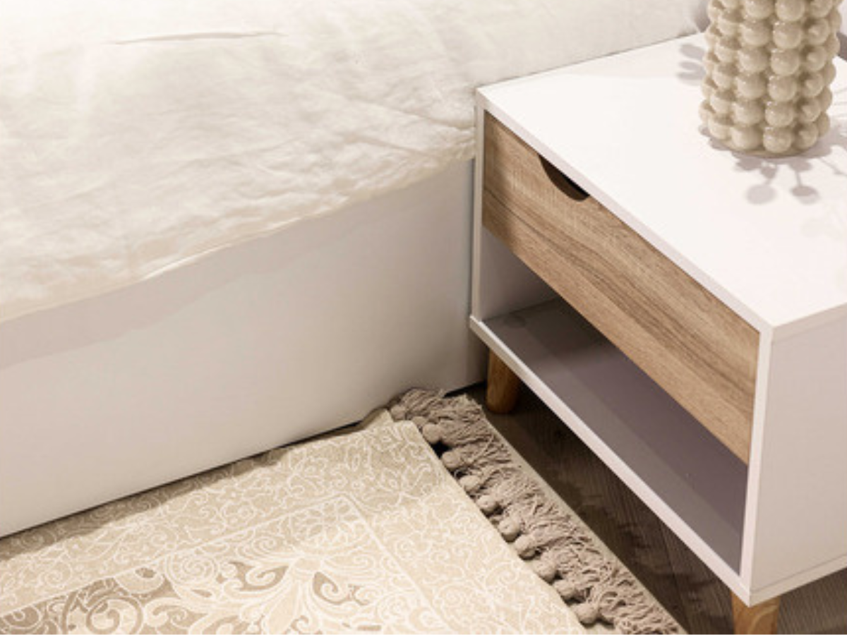 Stockholm 1 Drawer Cabinet White Oak