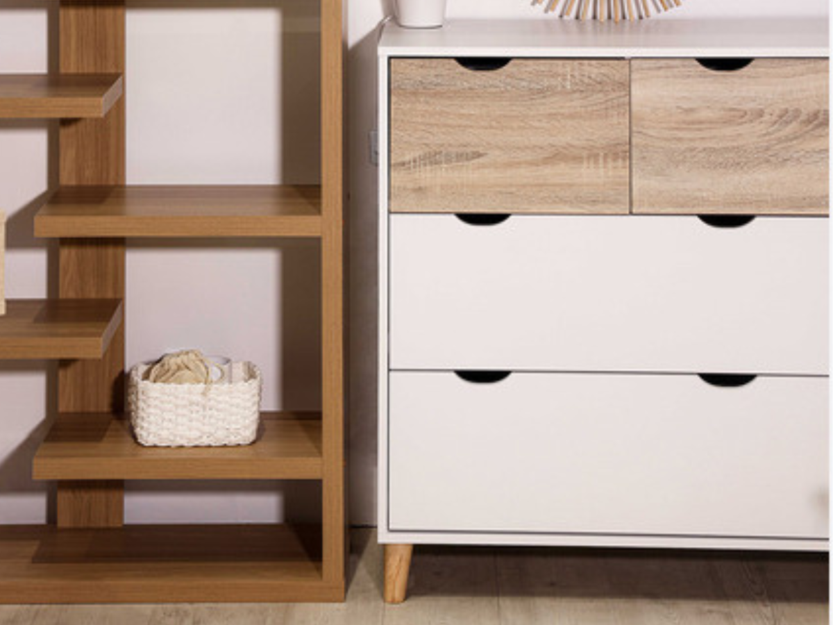 Stockholm 4 Drawer Chest White Oak