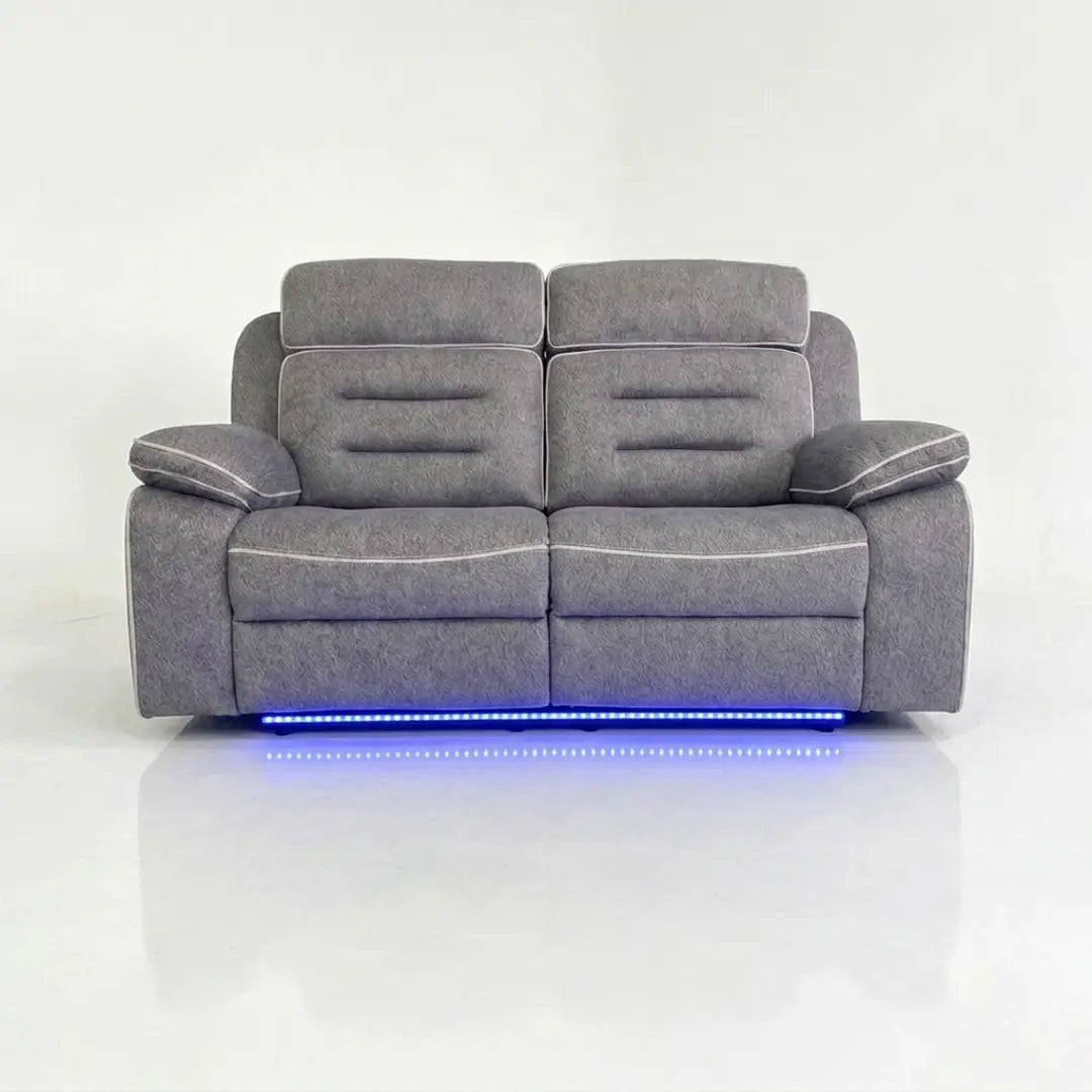 Hafsa Fabric Electric Recliner 3+2 Seater Sofa Set – Bluetooth Speakers, LED Lights & Wireless Charging
