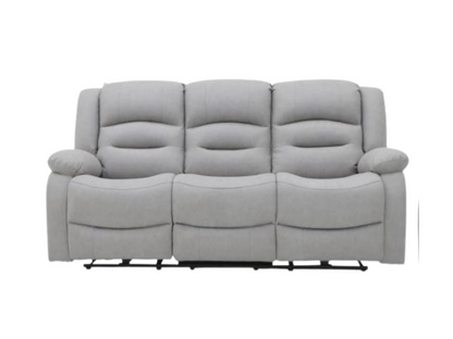 Saxon 3 Seater Electric Recliner Sofa Light Grey Suede