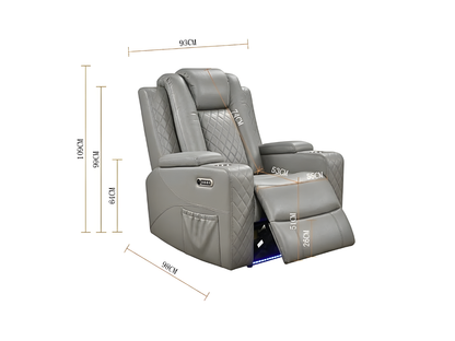Sianna Electric Recliner 3+2+1  Sofa Set Grey Aire Leather