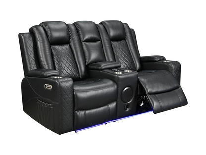 Sianna Electric Recliner 3+2+1 Sofa Set Black Aire Leather