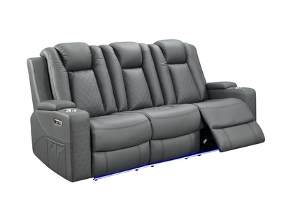 Sianna Electric Recliner 3+2+1  Sofa Set Grey Aire Leather