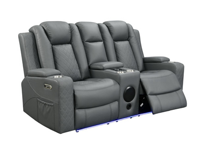 Sianna Electric Recliner 3+2+1  Sofa Set Grey Aire Leather