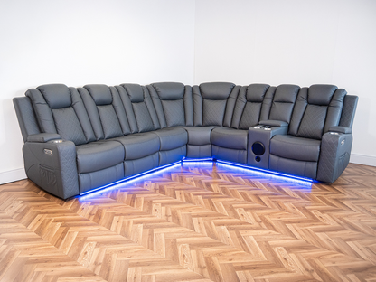 Sianna Corner Sofa Electric Recliner Aire Leather