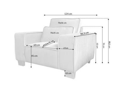 Sloane Armchair with Cushion Silver