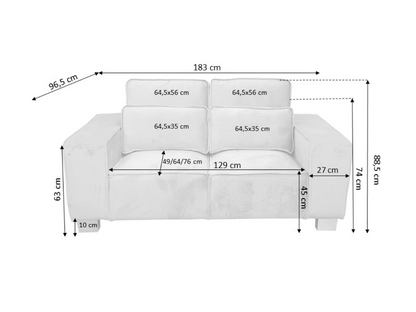 Sloane Luxury Large 3+2 Sofa Set Grey