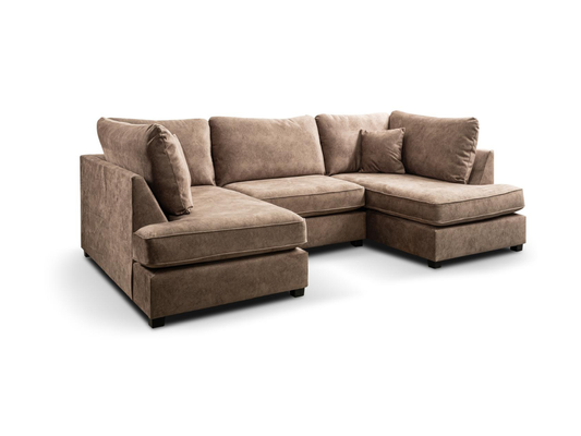 Soho Small U Shaped Sofa Chocolate Dapple Fabric