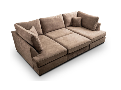 Soho Small U Shaped Sofa Chocolate Dapple Fabric