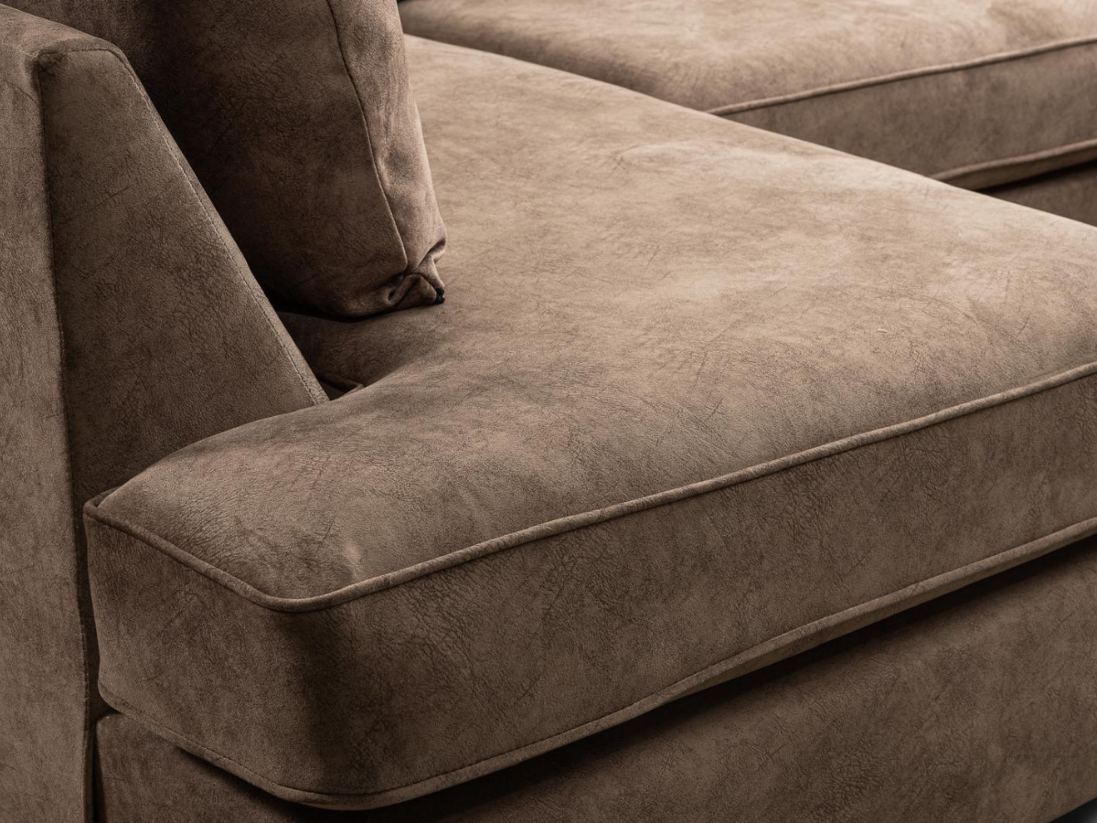 Soho Small U Shaped Sofa Chocolate Dapple Fabric