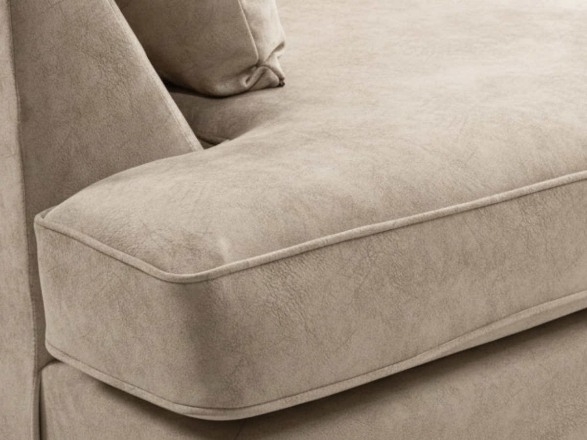 Soho Cream Small U Shaped Sofa in Dapple Fabric