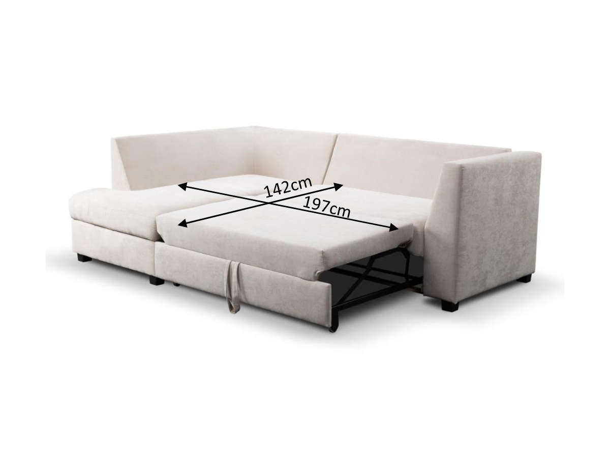 Sophia Corner Sofa Bed with Storage Right Facing