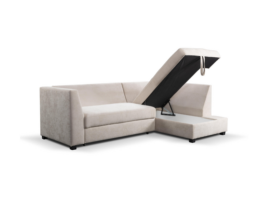 Sophia Corner Sofa Bed with Storage Right Facing